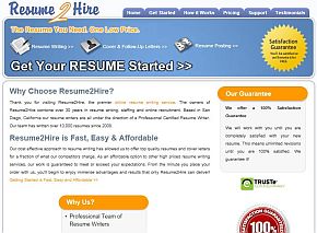 Resume2Hire.com Review | Company's Home Page