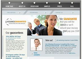 Resumes Guaranteed Review | Company's Home Page